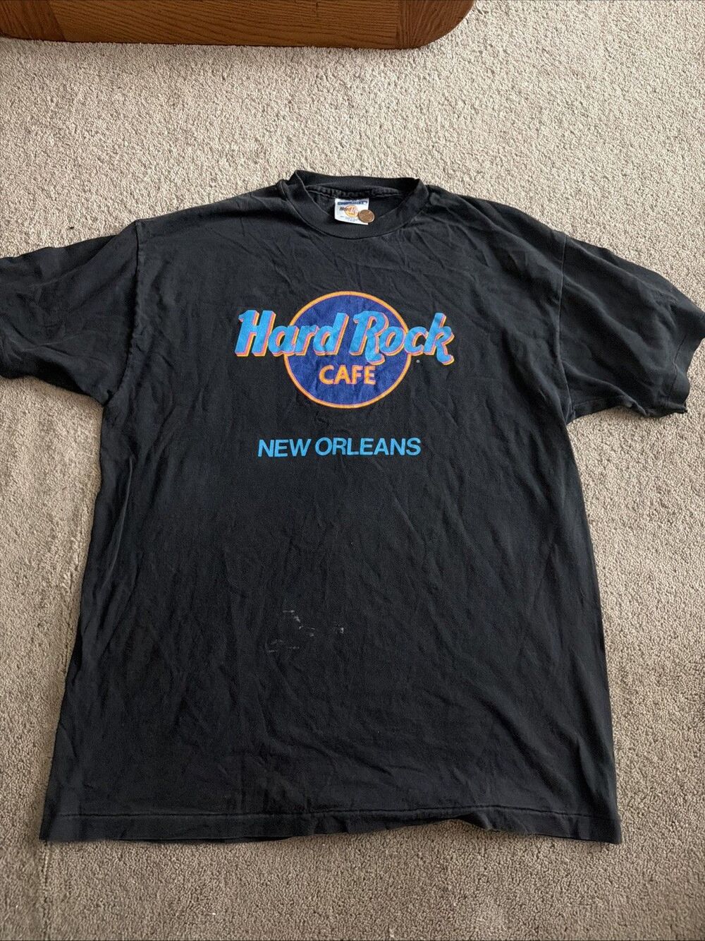 Vintage Hard Rock Cafe New Orleans Black Large Logo Tee Y2K Single Stitch